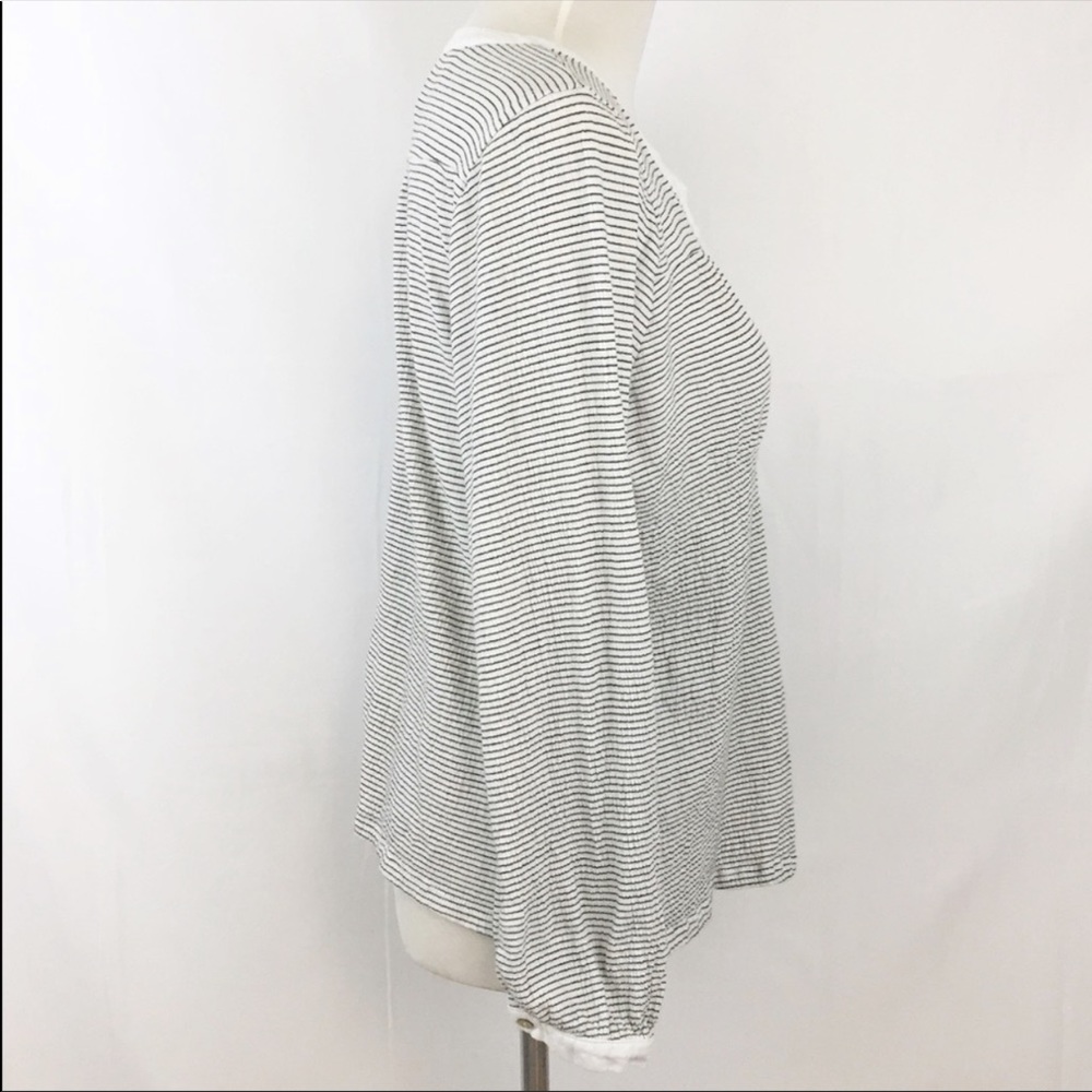VCUG | Anthropologie Dolan Henley Stripped Top M - Picture 4 of 8